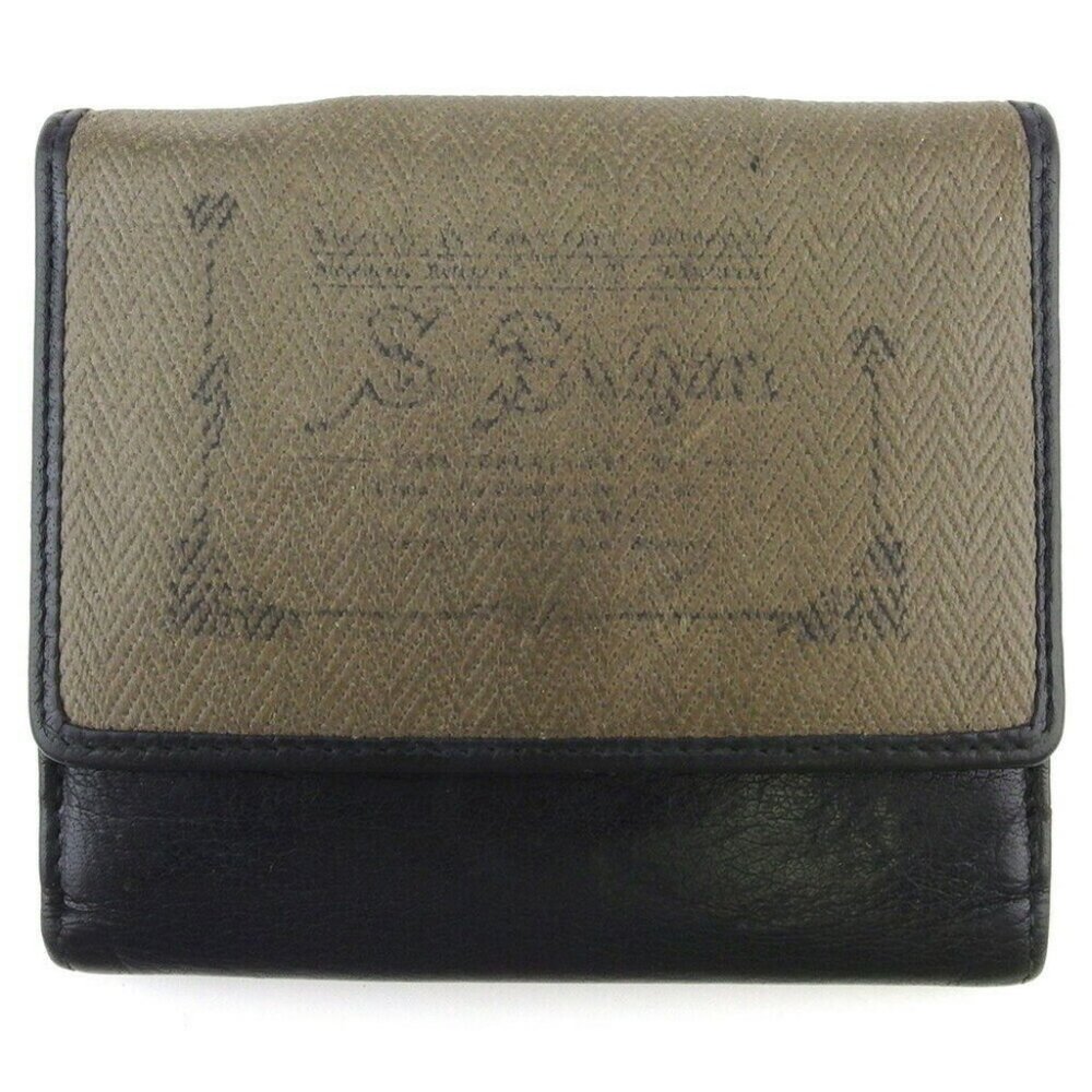 AUTH BVLGARI W Hook Wallet Colleesione Leather ~ PVC